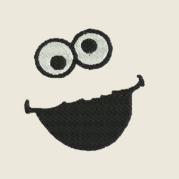 Cookie Monster Smile (machine embroidery jef, hus, pes, pec, vip, xxx formats for a 4x4 hoop)