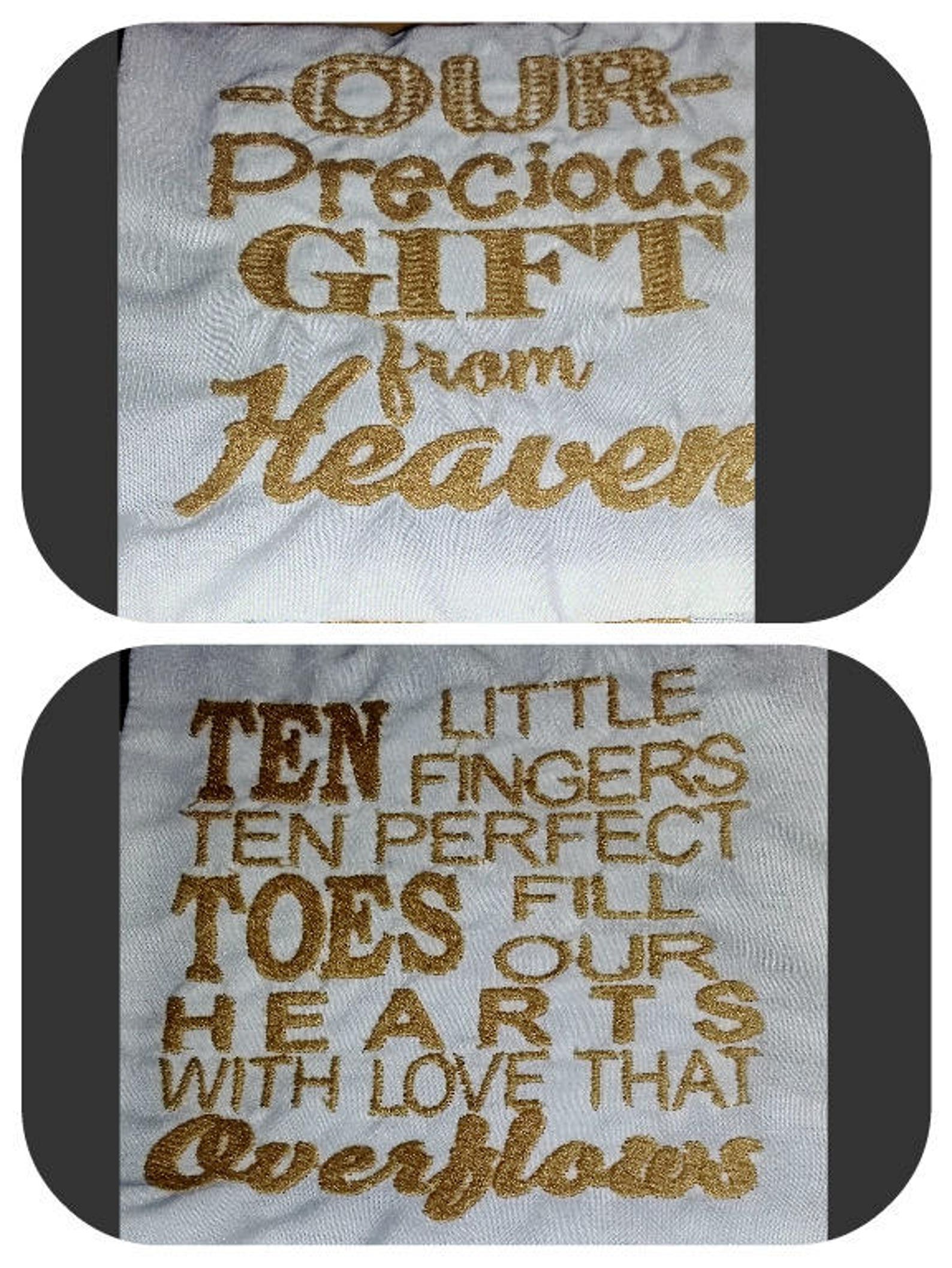 12 Baby Blanket Sayings machine Embroidery Jef, Hus, Pes, Pec, Vip, Xxx