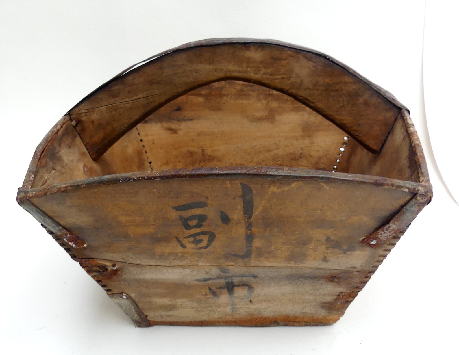 Antique Chinese handmade wooden rice bucket Etsy