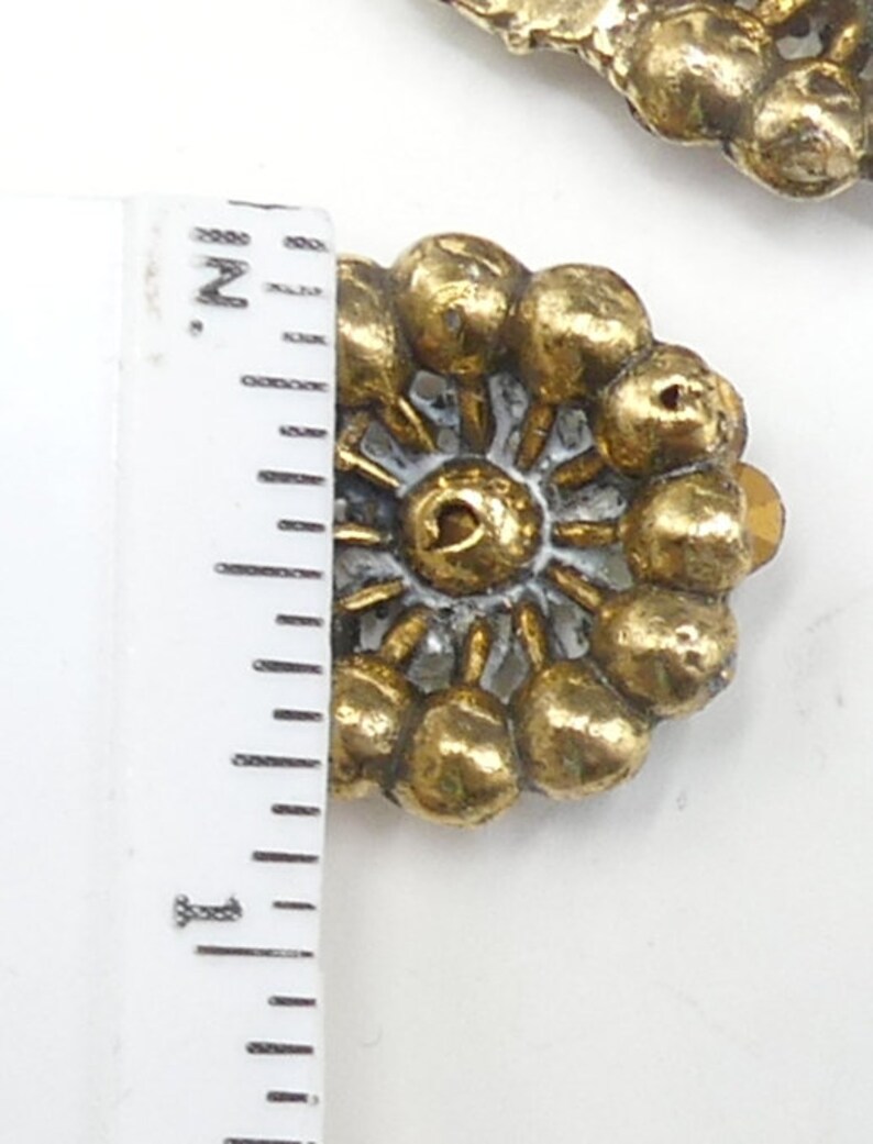 Vintage 40\u2019s gold tone rhinestone faux pearl screw back earrings