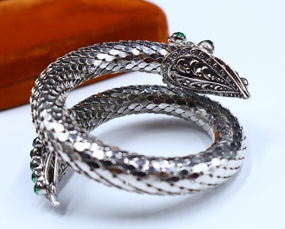 Vintage adjusted able unsigned silver plated & gr… - image 9