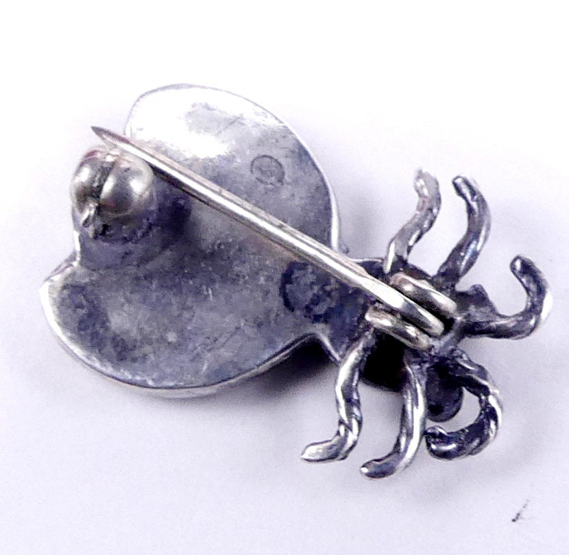 Broche Vintage En Argent 925 Navajo Années 70-80 - 7,5 Cm, Motif Fleuri - Occasion