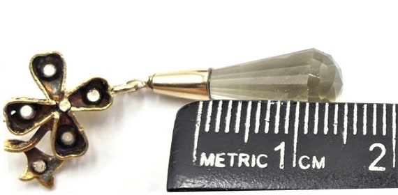 Vintage 14k gold chain & antique Citrine drop pen… - image 8