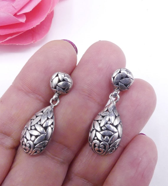 Vintage MEXICO 925 Sterling Silver Ribbed Clip On Earrings TV-30 MCM | eBay