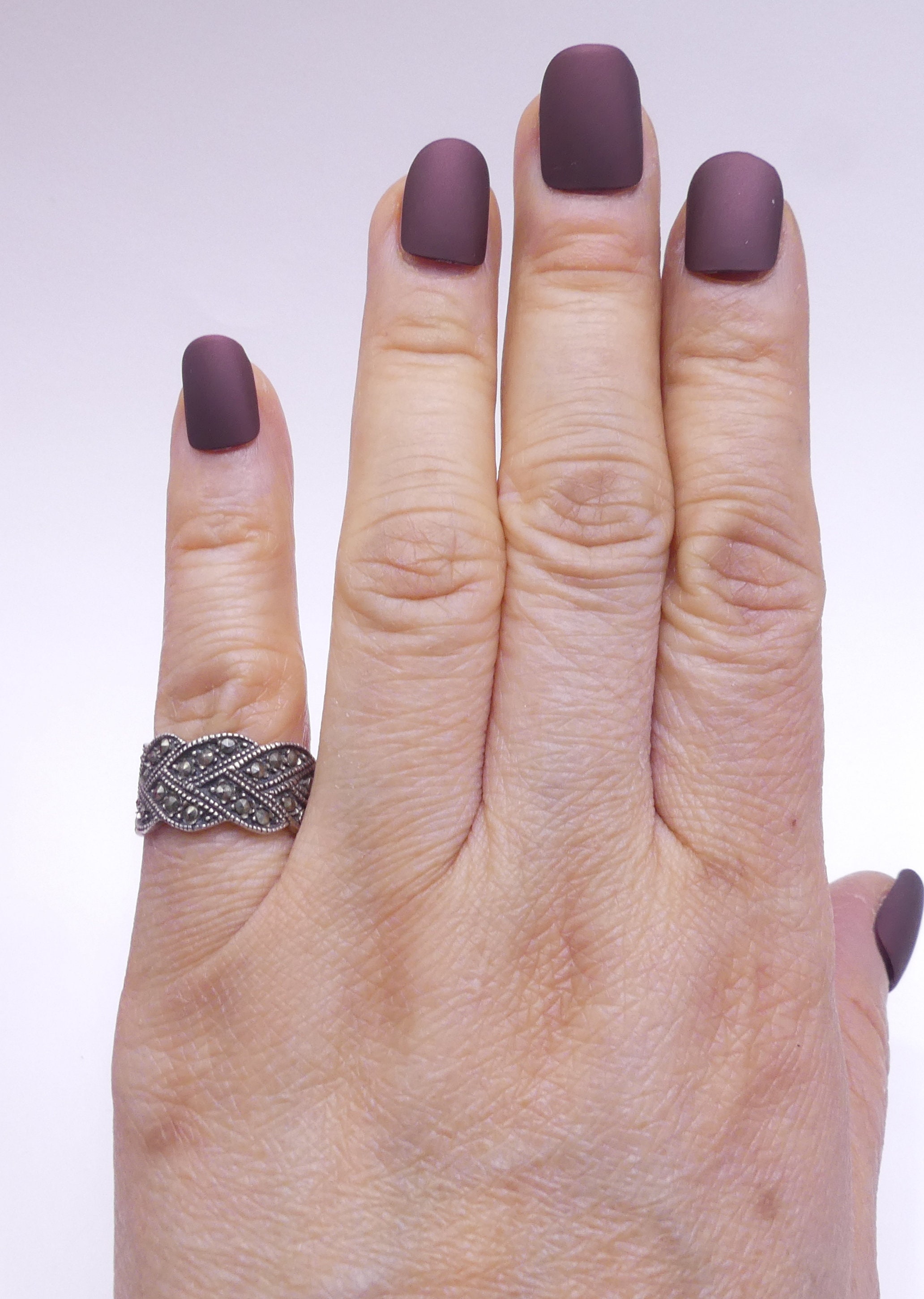 Vintage marked 925 sterling silver marcasite ring size 7