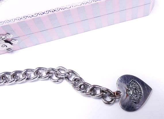 Vintage Juicy Couture Silver Tone With Diamond Ring Heart