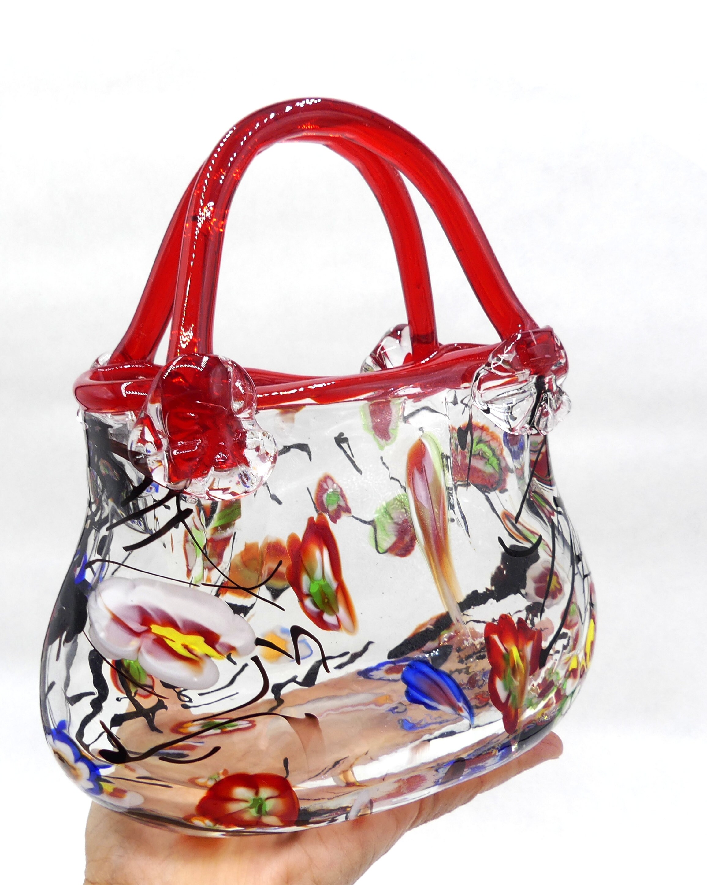 Vintage Italian Millefiori art glass purse | Etsy