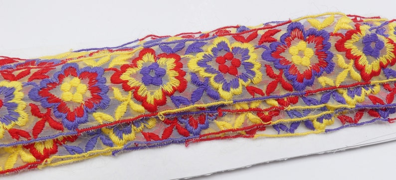 Vintage flower lace trim 9 yard 2\u201d L x 2\u201d W