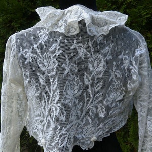 Antique 19th C French lace dress blouse color light ivory image 5