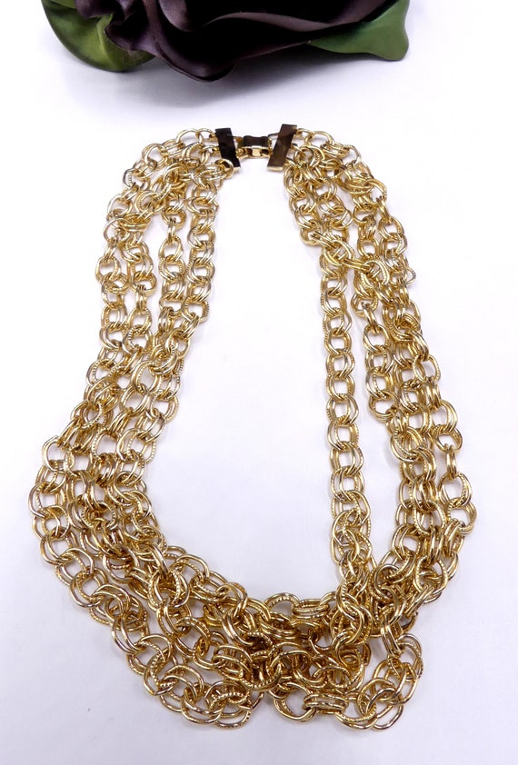 Vintage gold tone 4 strand necklace