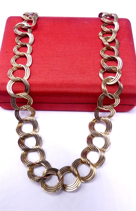 Vintage marked 12k gold filled double link necklac