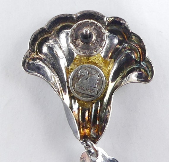 Vintage sterling silver stamped swan silver post … - image 6