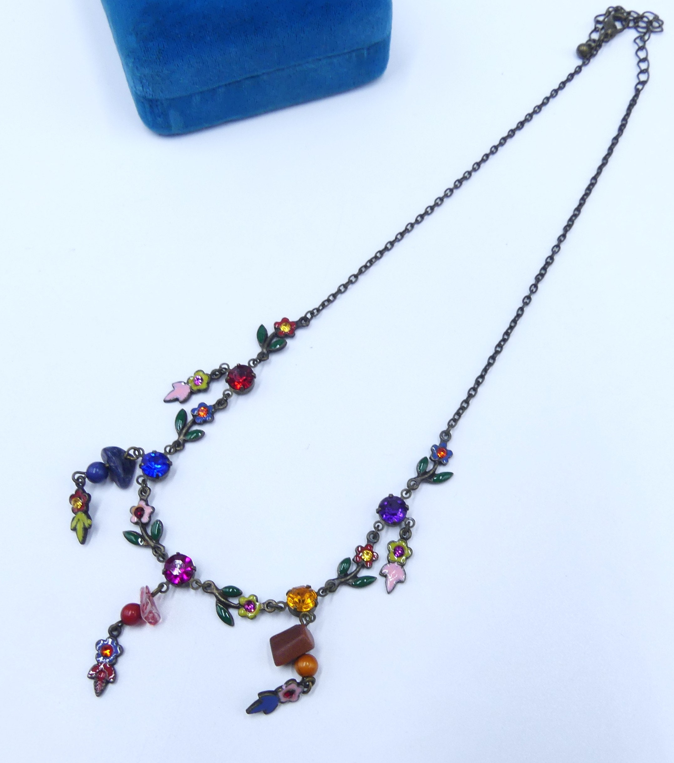 Pendentif Vintage Doré Émaillé Fleurs - Signé GL - Dimensions 2,5 X 2 Cm - Très Bon État