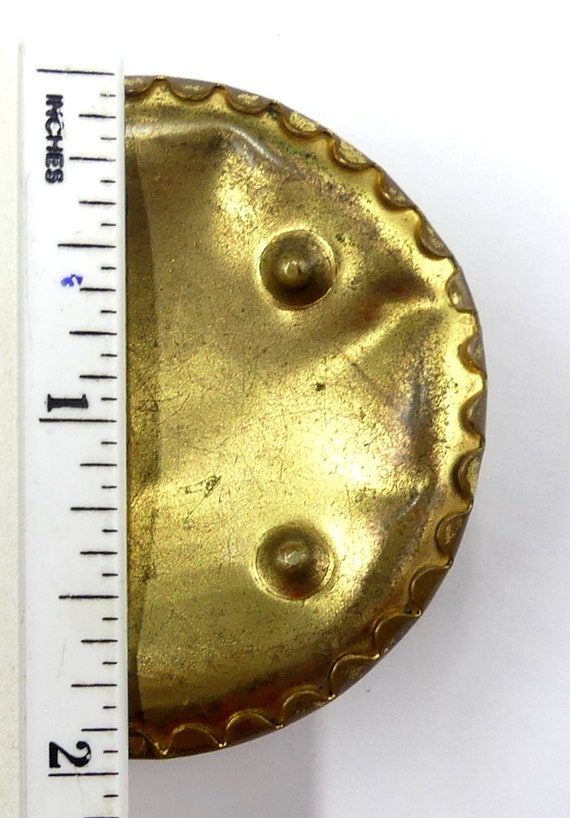 Antique gold tone enamel round pillbox - image 6