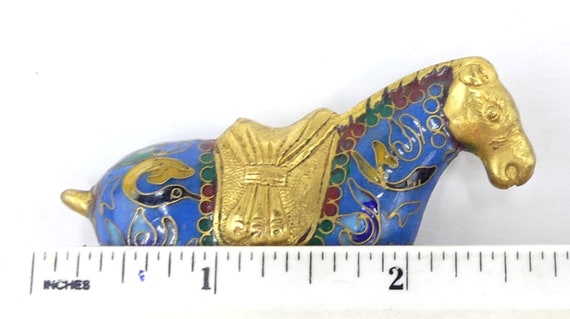 銀製 馬 七宝装飾中国美術骨董品