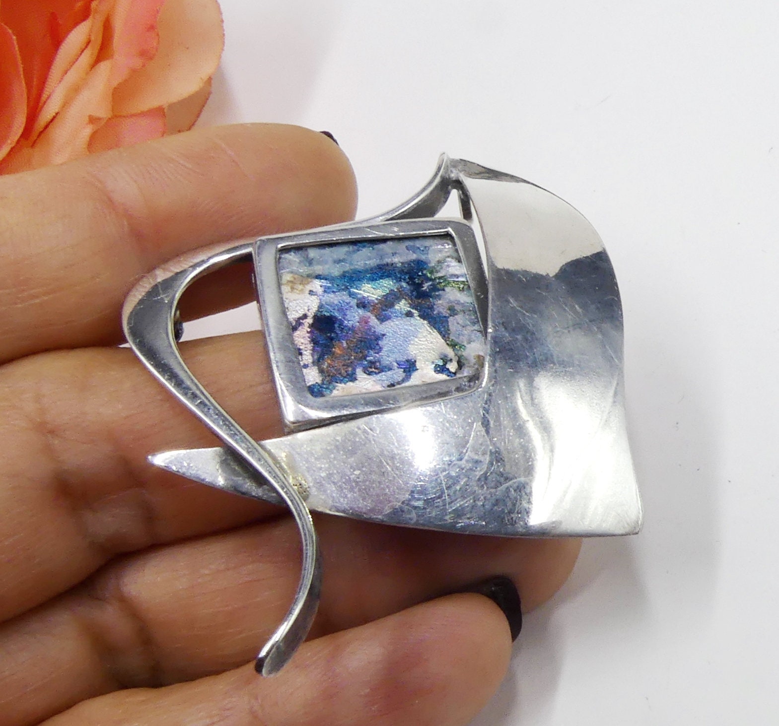 ヴィンテージ サイン入り 925 ジルカ製 スターリングシルバー ローマン