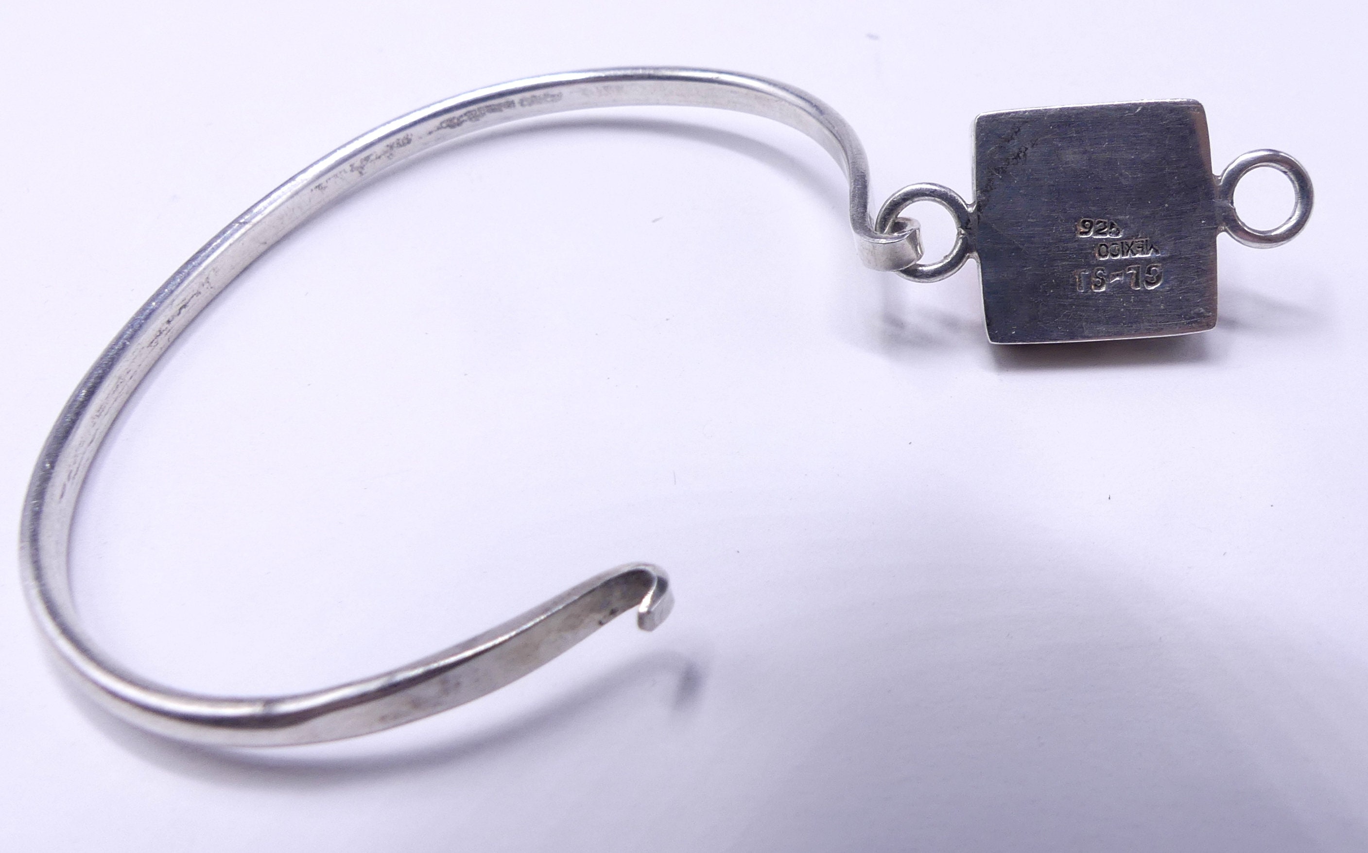 925 silver メキシコ sterling ユニセックス　シルバー Vintage Marked Mexico 925 TS- 79 Sterling Silver & Faux Orange