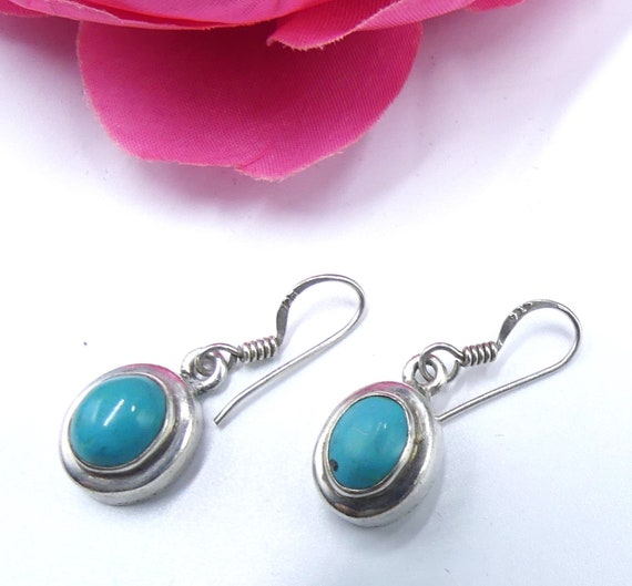 Vintage marked 925 sterling silver & turquoise ca… - image 1