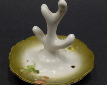 Vintage hand painted porcelain ring holder