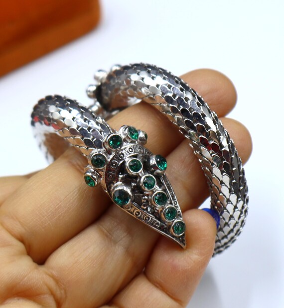 Vintage adjusted able unsigned silver plated & gr… - image 3