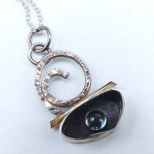 Vintage signed Veleja ? marked sterling silver tone & natural moon stone cabochon pendant necklace