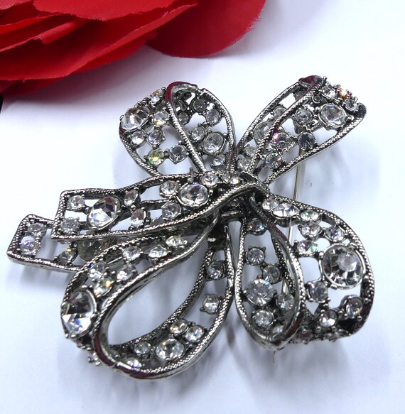 Vintage large signed Kenneth Jay Lane silver tone… - image 6