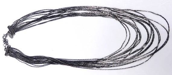 Vintage signed Express 15 multi string dark metal… - image 3