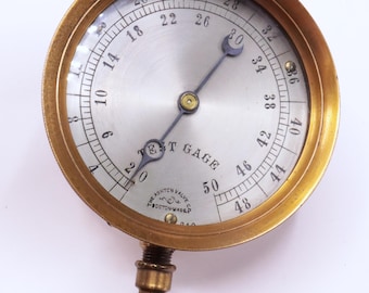 Hoge kwaliteit antiek messing manometer The Ashton Valve Co