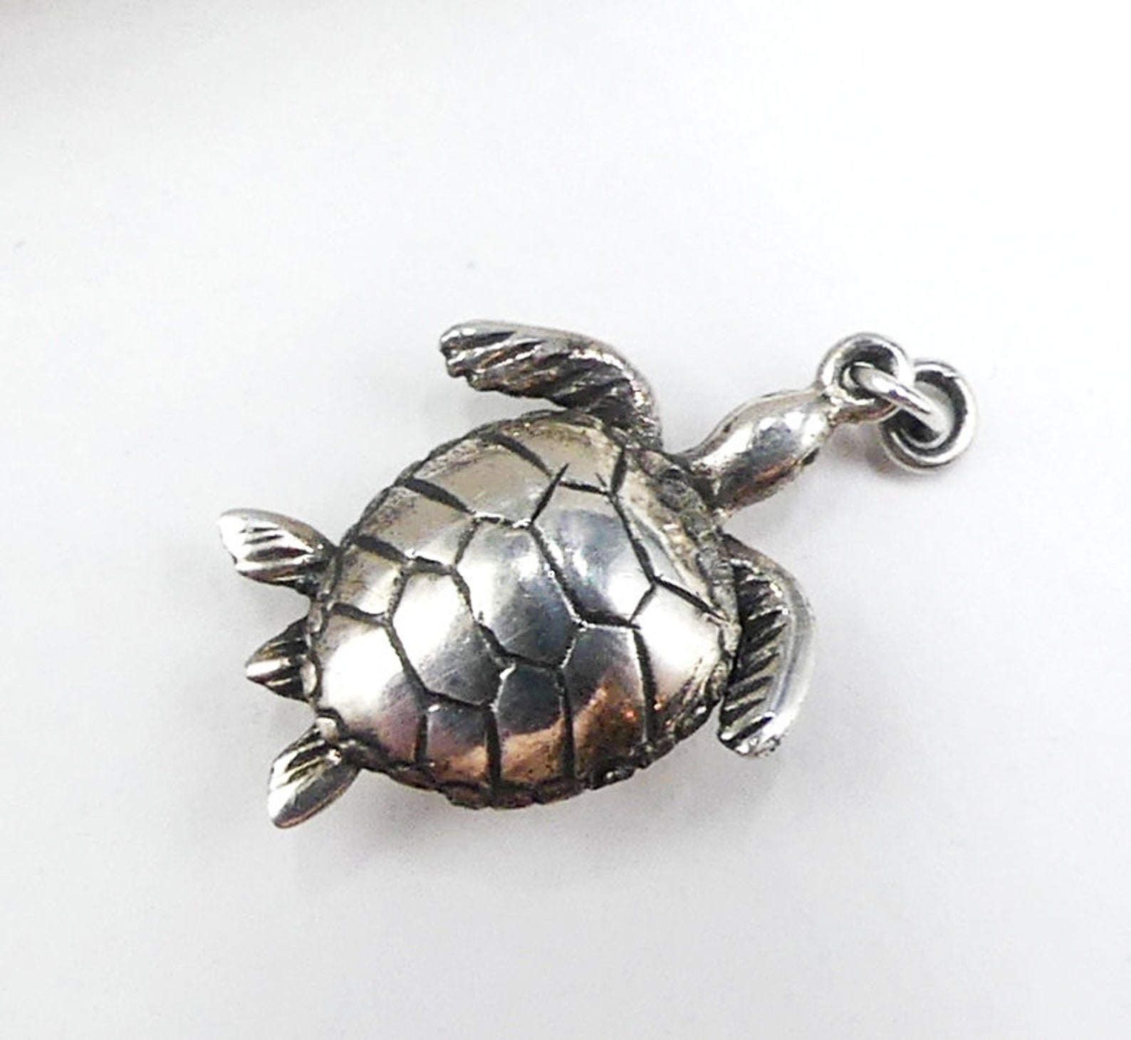 Vintage Marked Sterling Silver Tortoise Charm Pendant | Etsy