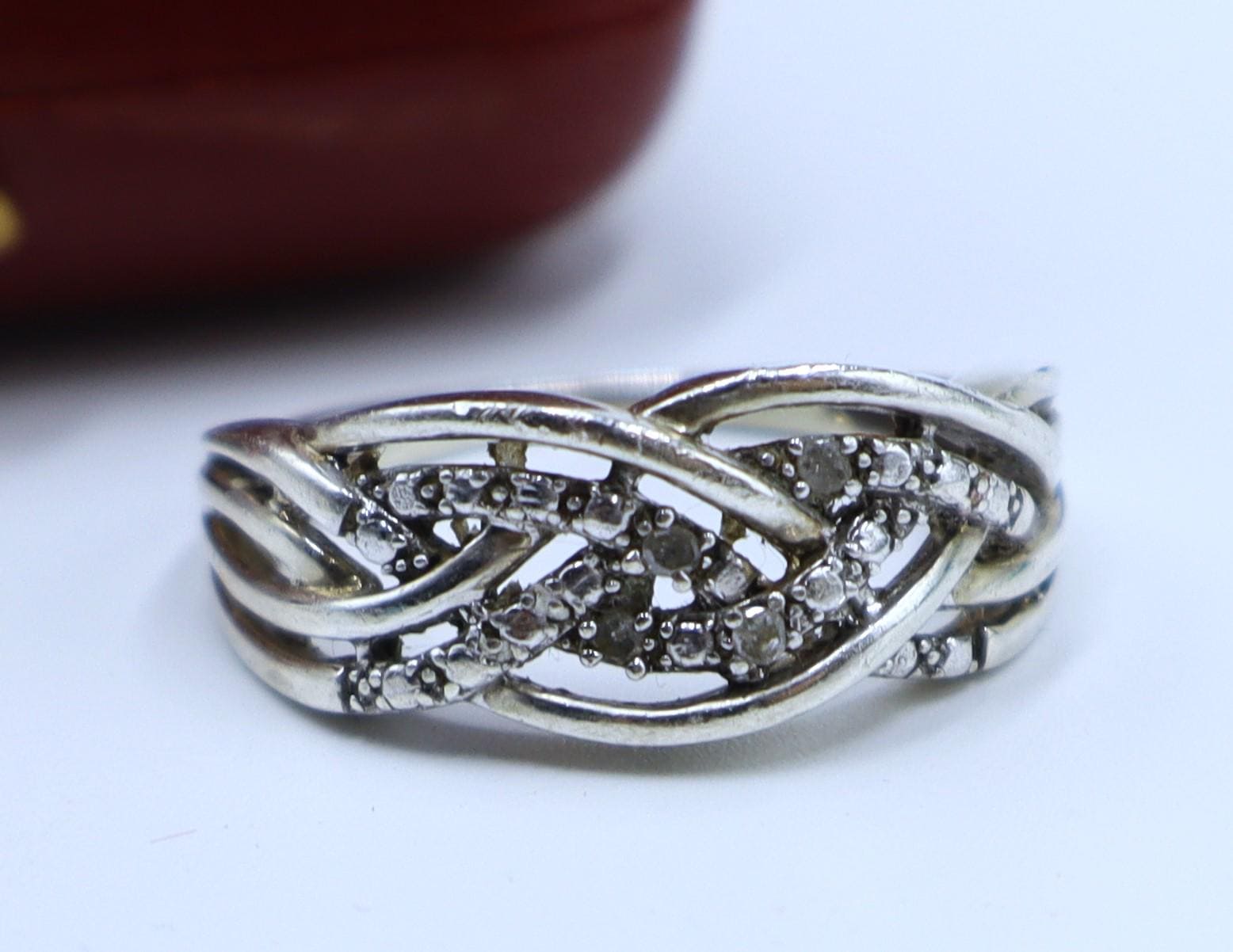 Bague Fantaisie Vintage Poinçonnée - Taille 66 - Occasion En Bon état