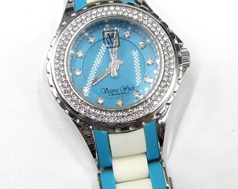 Vintage Victoria Wieck B9968 Rubber Link & Crystal Bezel  display picture 3