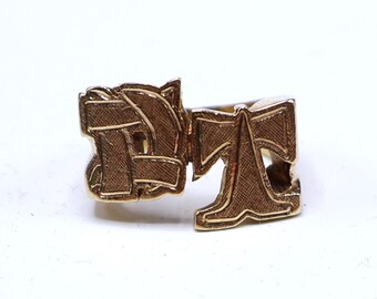 Antique marked 14k gold Letter DT ? pinky ring size 3.5