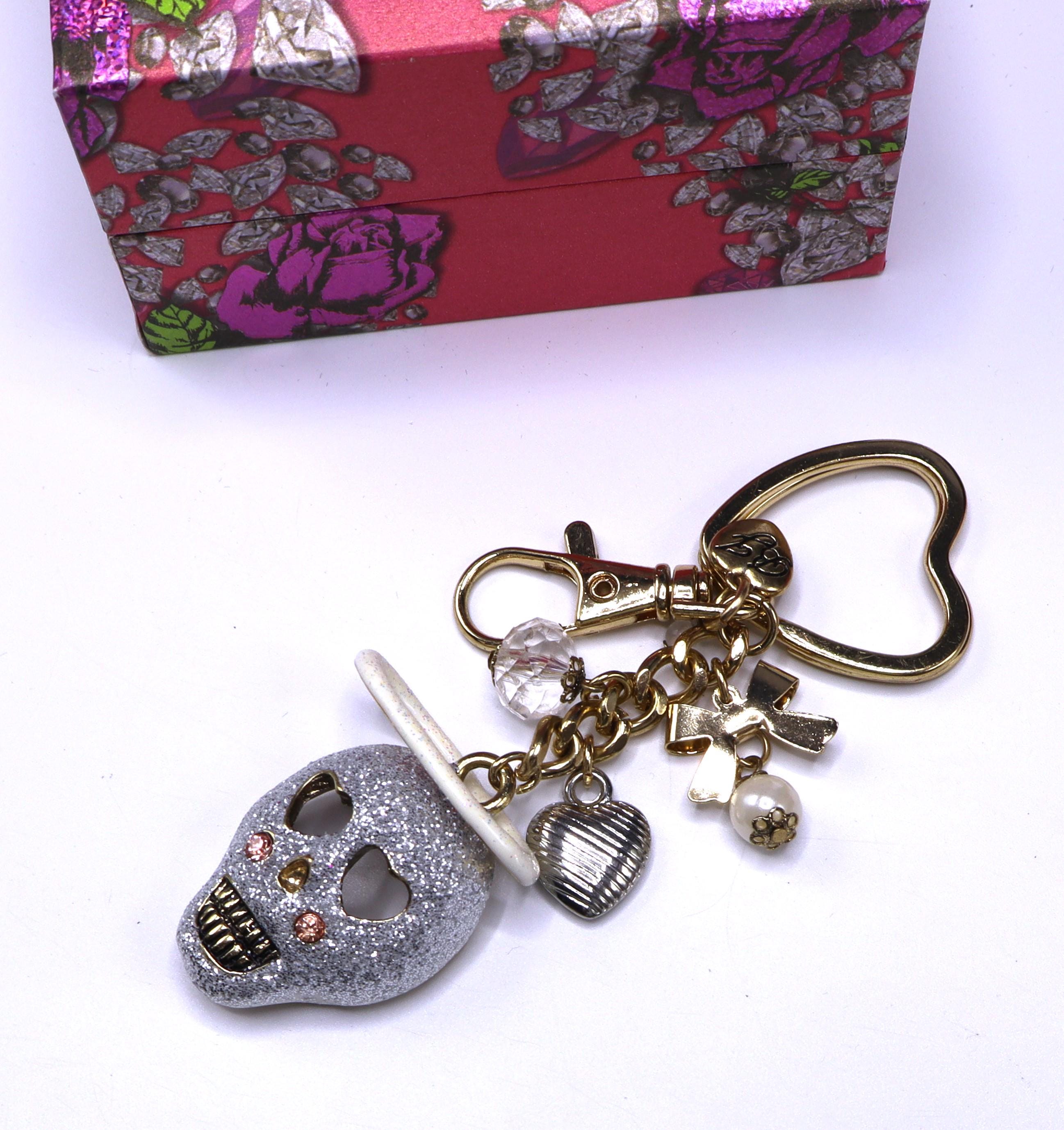 Collana Betsey Johnson Fiore Lilla E Oro - Ciondolo Con Cristallo E Smalto - Regalo Con Sacchetto