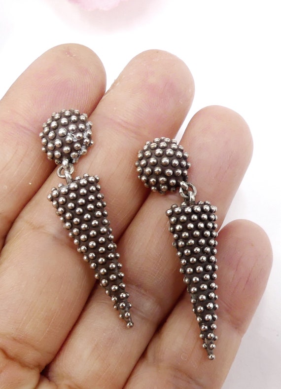 Vintage designer solid sterling silver triangle s… - image 2