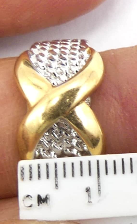 Vintage Marked 18 KGE Silver Gold Tone Ring Size 6.5 - Etsy Vintage Marked 18 KGE Silver Gold Tone Ring Size 6.5 - Etsy