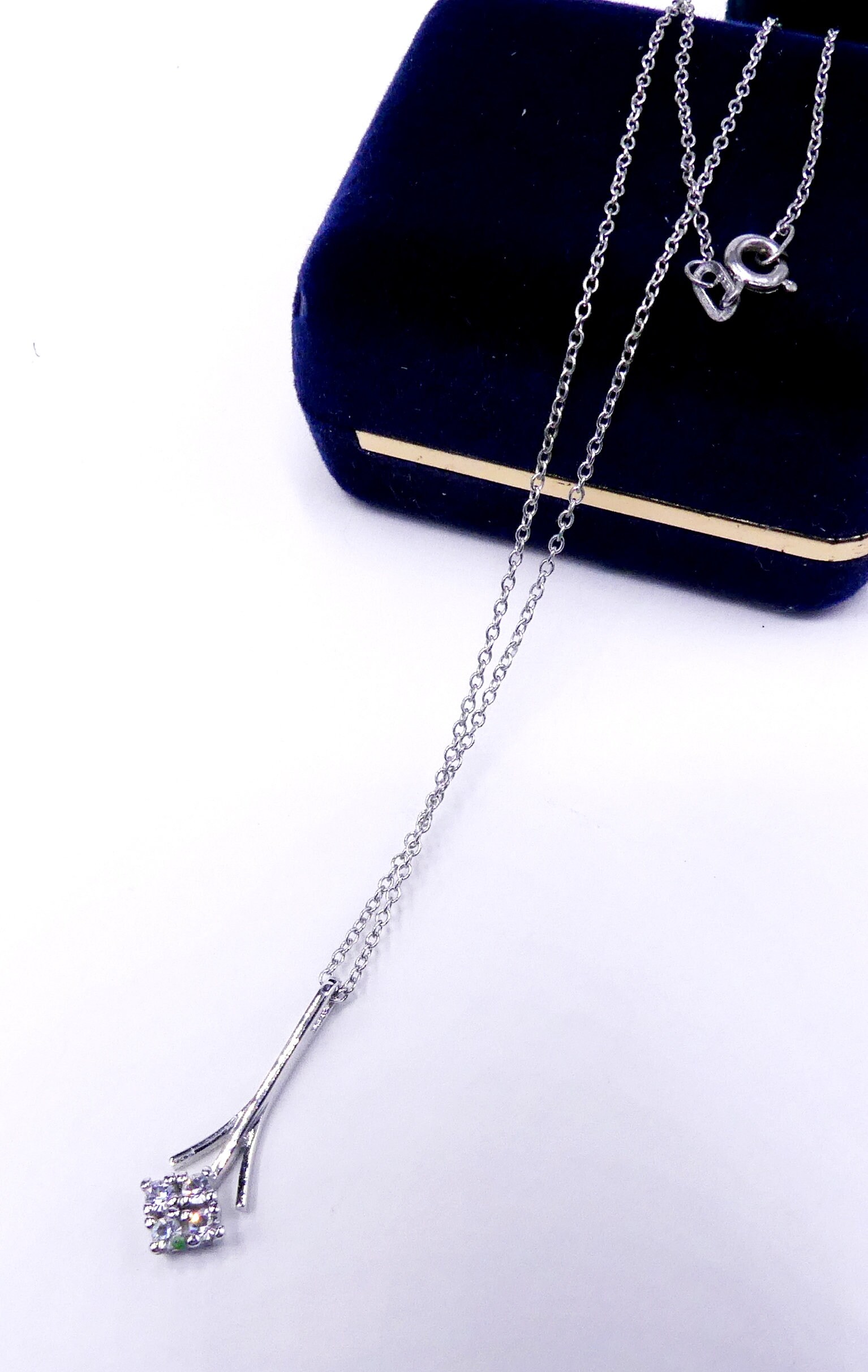 Vintage Marked 835 Sterling Silver & Rhinestone Pendant Vintage Marked 835 Sterling Silver & Rhinestone Pendant
