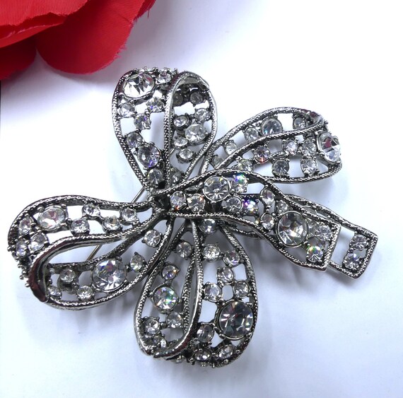 Vintage large signed Kenneth Jay Lane silver tone… - image 2