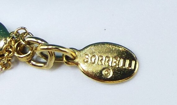 Vintage signed Sorrelli gold tone & crystal caboc… - image 9