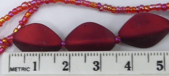 Vintage signed Schmuck multi strings red beads lo… - image 6