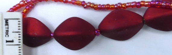 Vintage signed Schmuck multi strings red beads lo… - image 7