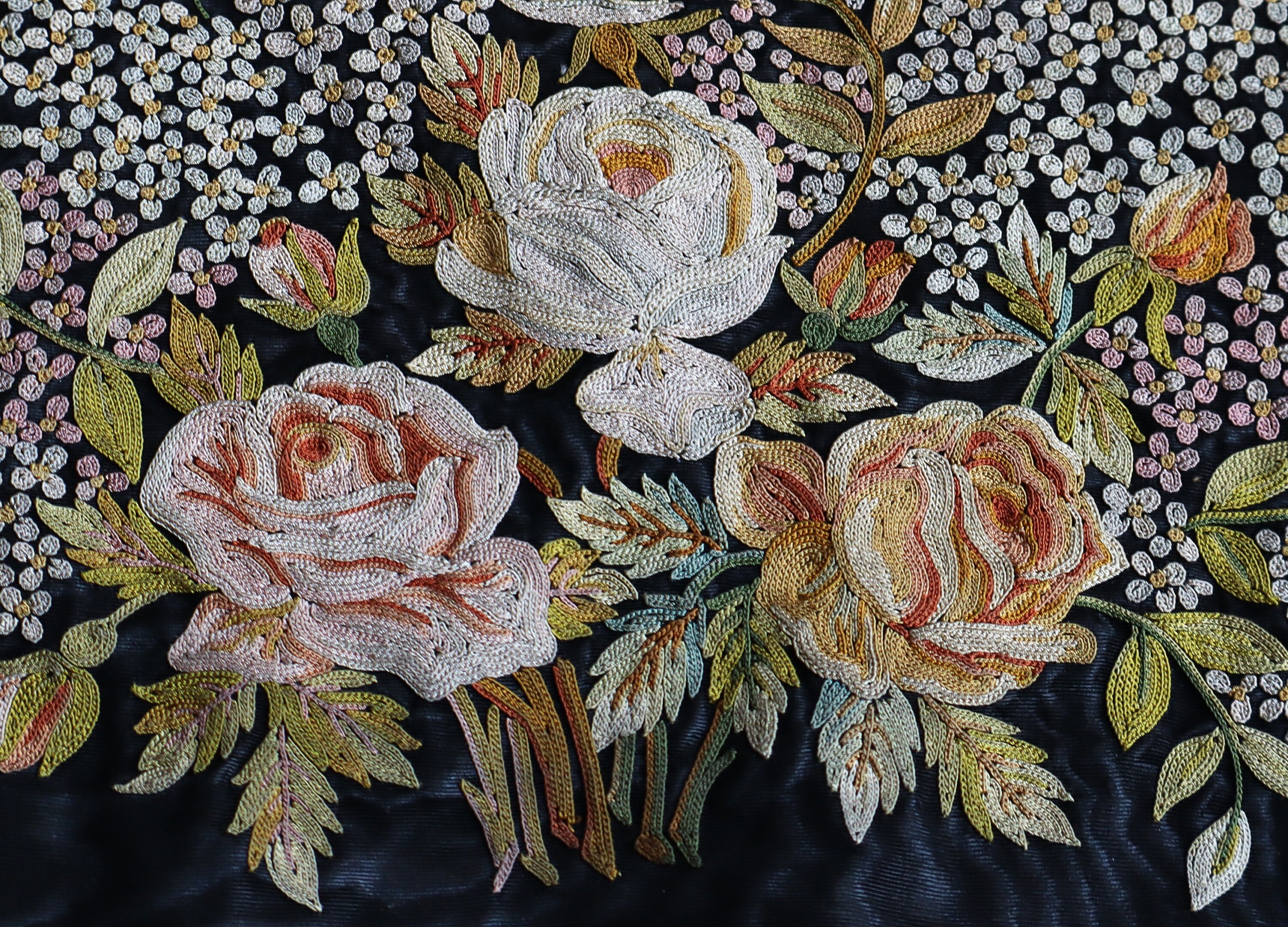 刺繍 フランス アンティーク サンプラー フレーム 1891年 ガラス