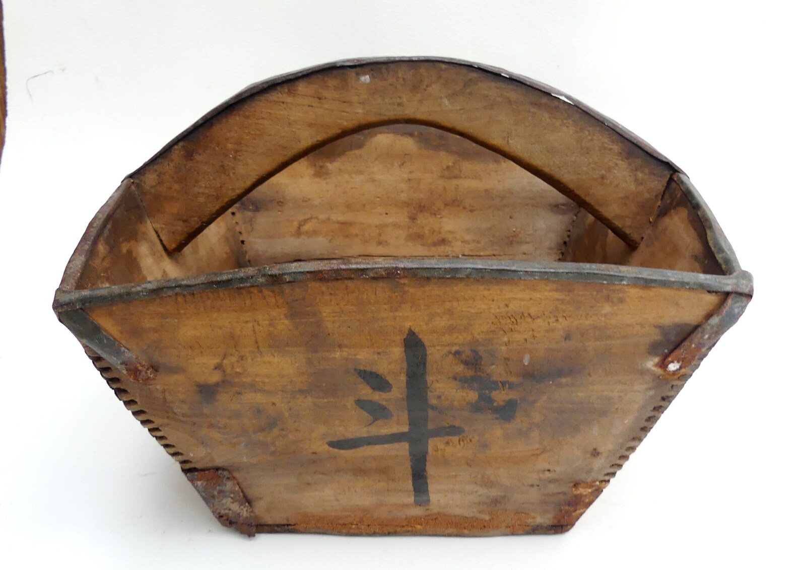 Antique Chinese handmade wooden rice bucket Etsy