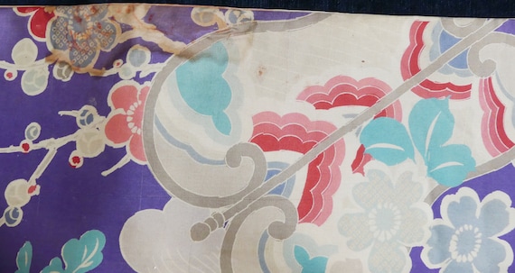 Antique Japanese  flower Kimono Obi belt - image 9