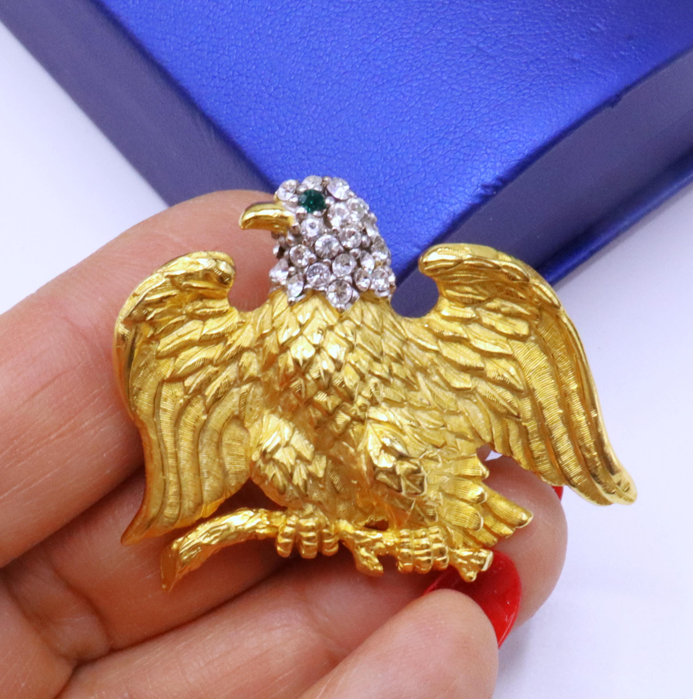Broche Aigle Plaquée Or - Occasion En Très Bon état - Bijou Vintage