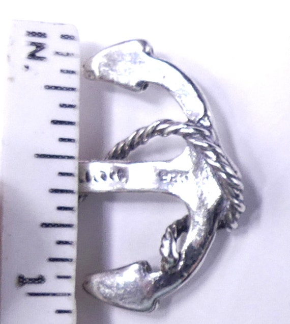 Vintage marked 925 sterling silver anchor pendant - image 6