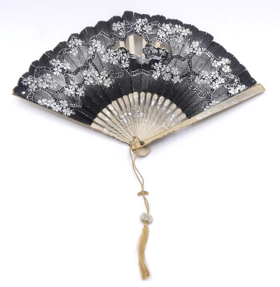 Antique French Hand Fan, 78 cm Span, Black Ostrich Feather and Tortois –  Antiques & Uncommon Treasure