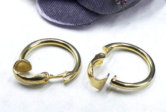 Vintage Marked L H Segal Gold Tone Clip Hoop Earrings - Etsy