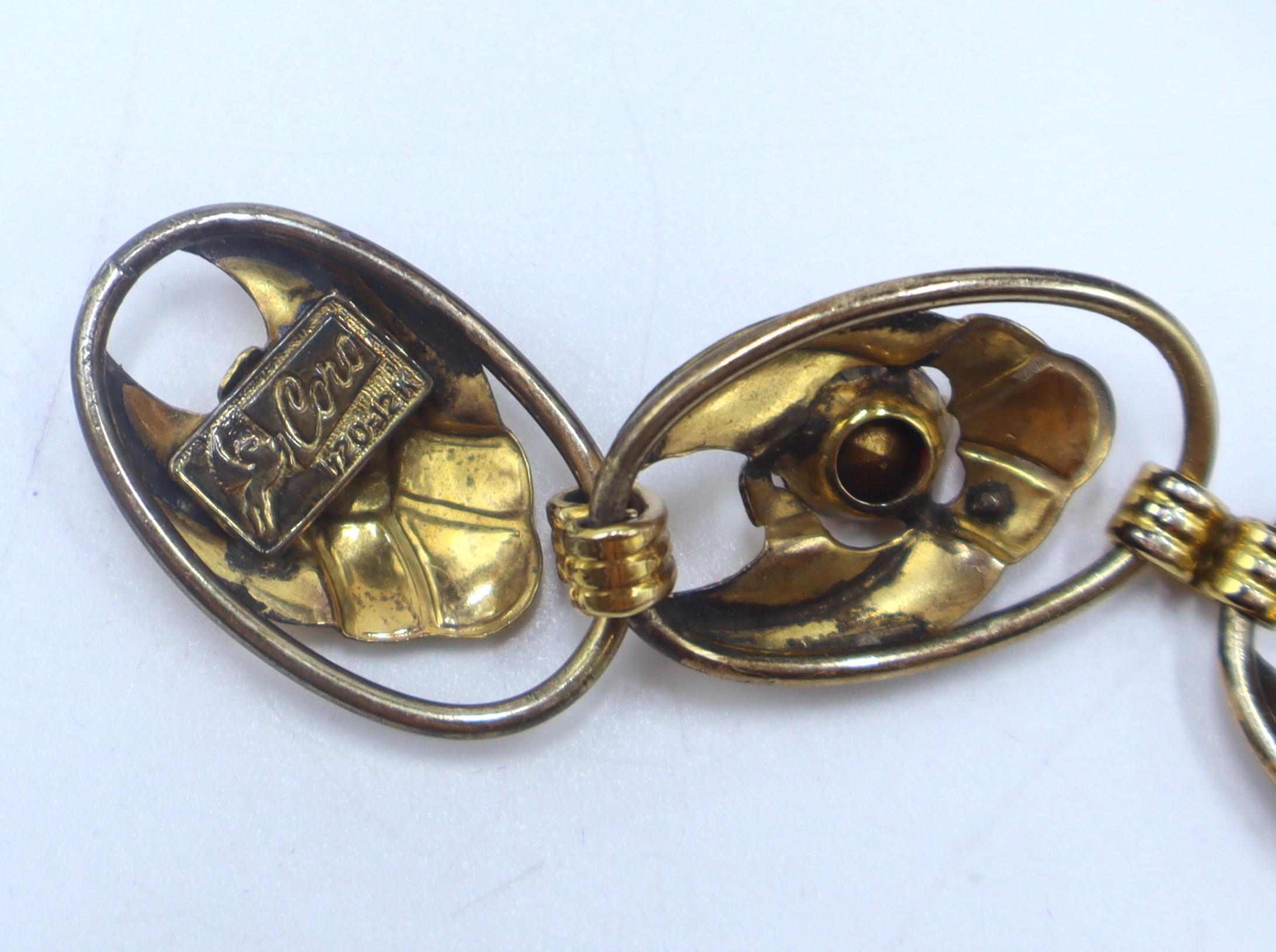 お歳暮・冬ギフト 特集2024 通販  Vintage Link Rhinestone Red & Filled Gold 12k Coro Signed アクセサリー