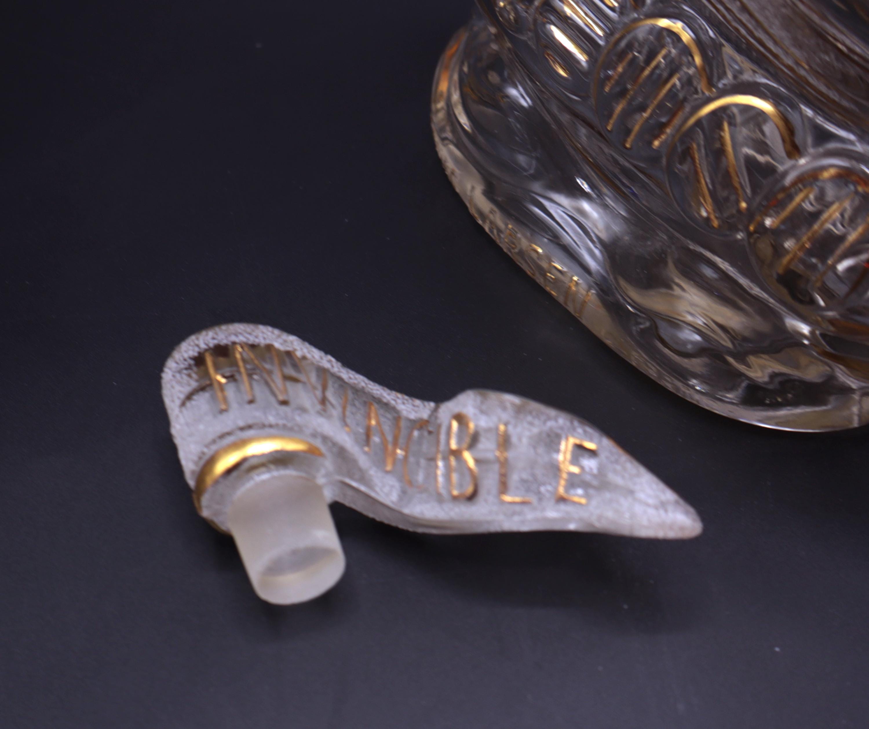 Vintage Cognac Larsen Invincible Glass Sailing Ship Shaped Bottle
