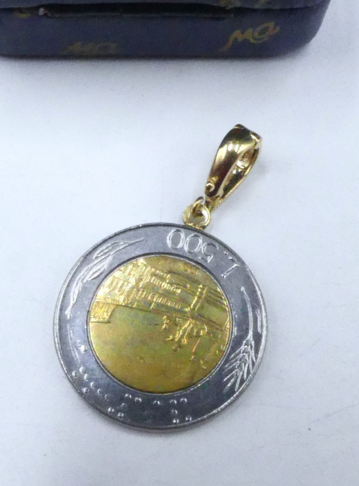 Vintage Marked Milor 14k Gold Bezel & Italian Republic Lire